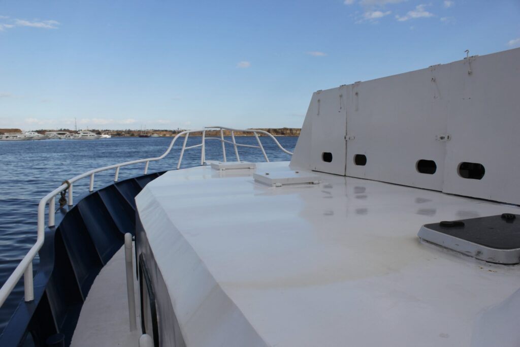 View out to sea from aboard Dive Runner