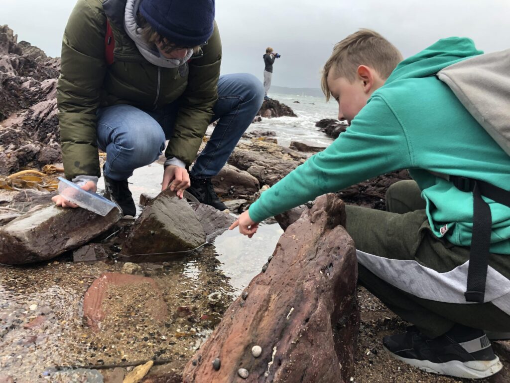 Homeschooling on the beach in Devon